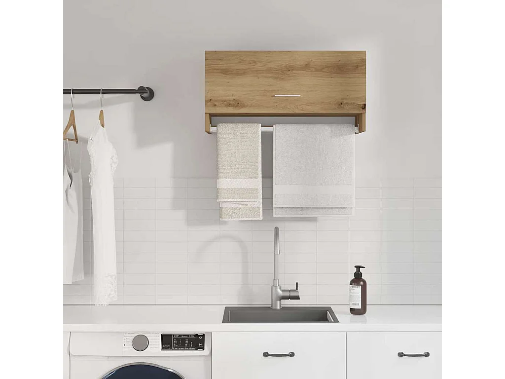 Armoire en chêne artisanal 70x32,5x35 cm bois d'ingénierie