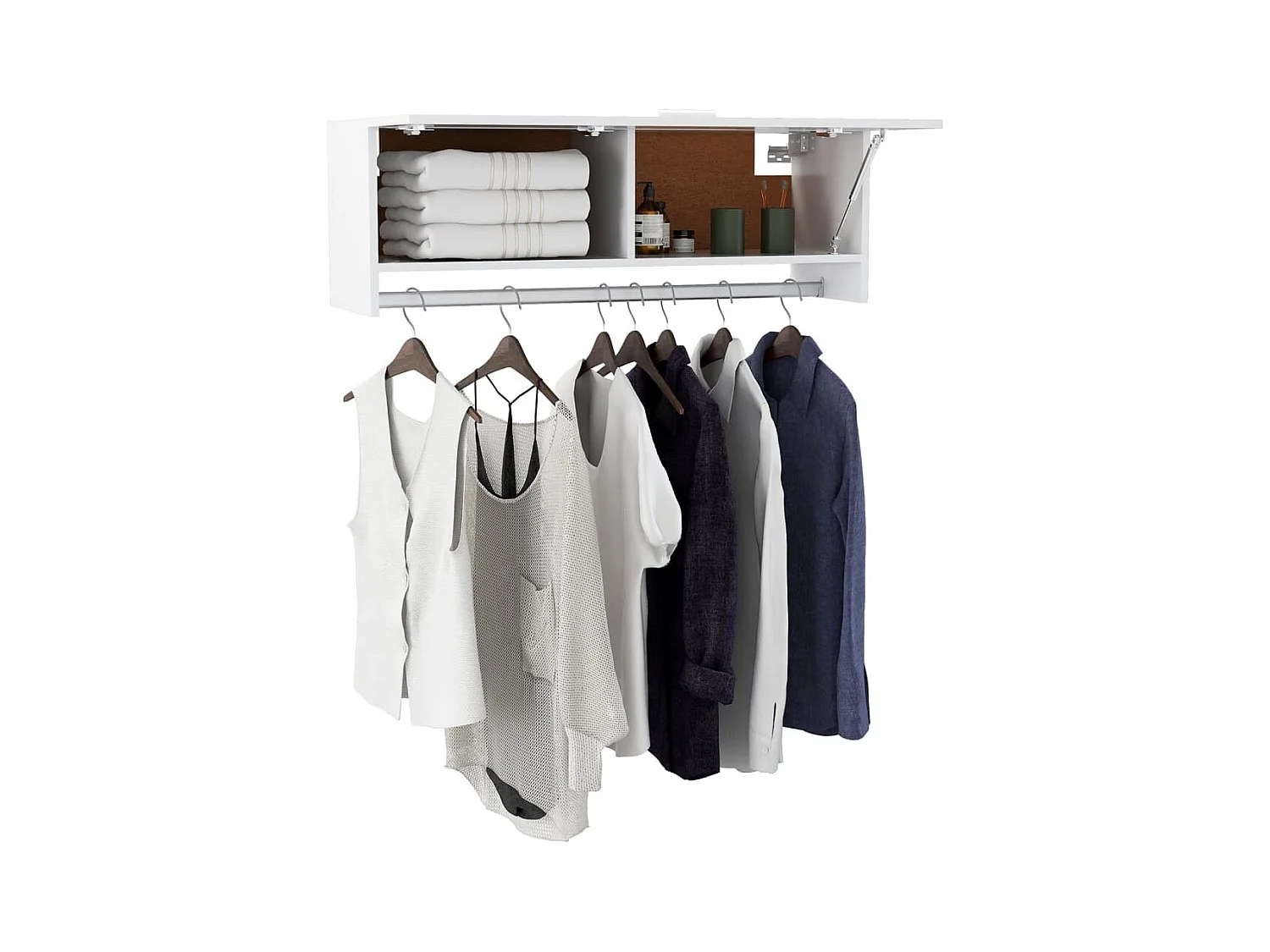 Witte kledingkast 100x32,5x35 cm van bewerkt hout