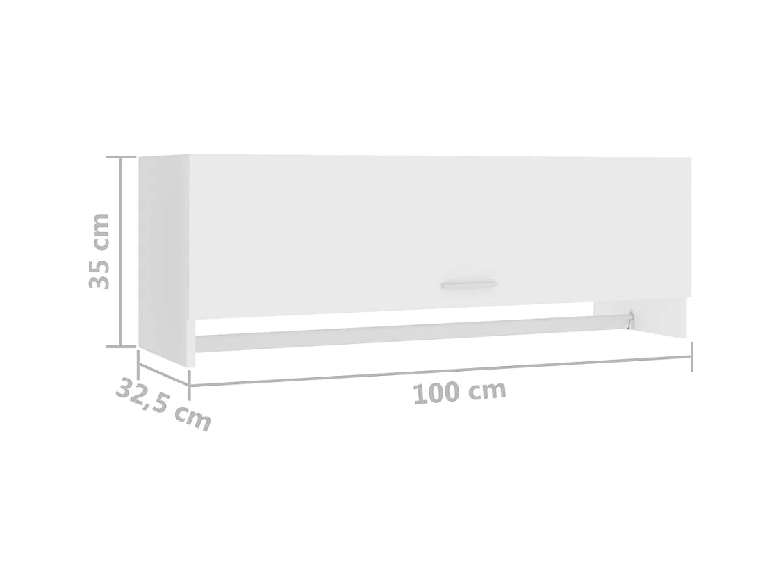Witte kledingkast 100x32,5x35 cm van bewerkt hout