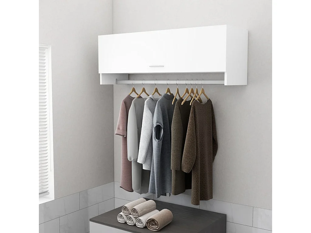 Armadio bianco 100x32,5x35 cm in legno ingegnerizzato