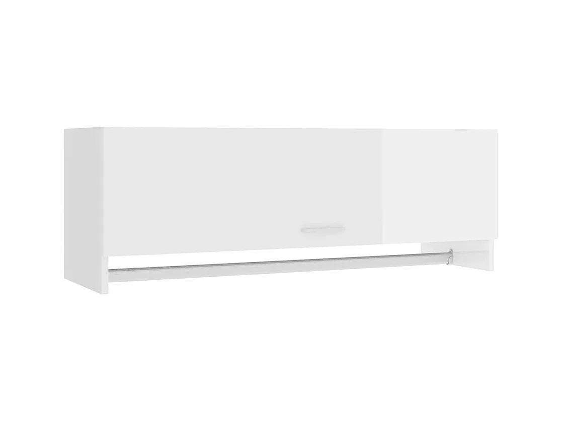 Kleiderschrank weiß glänzend 100x32,5x35 cm Holzwerkstoff