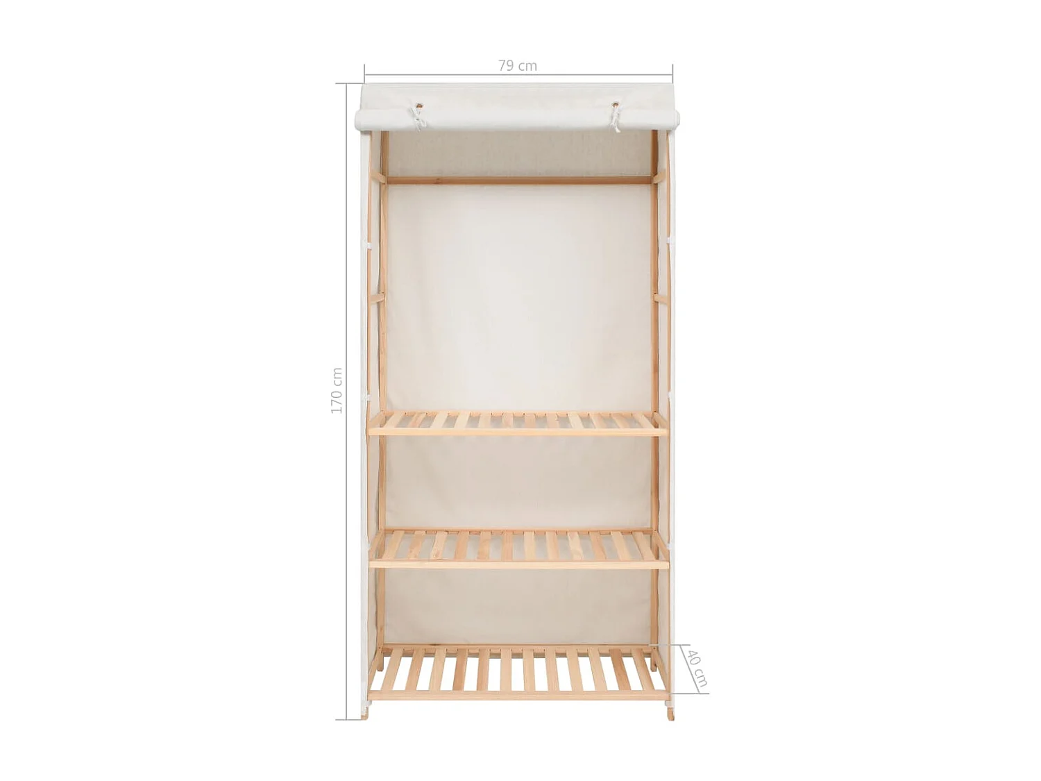 Armario de 3 niveles 79 x 40 x 170 cm