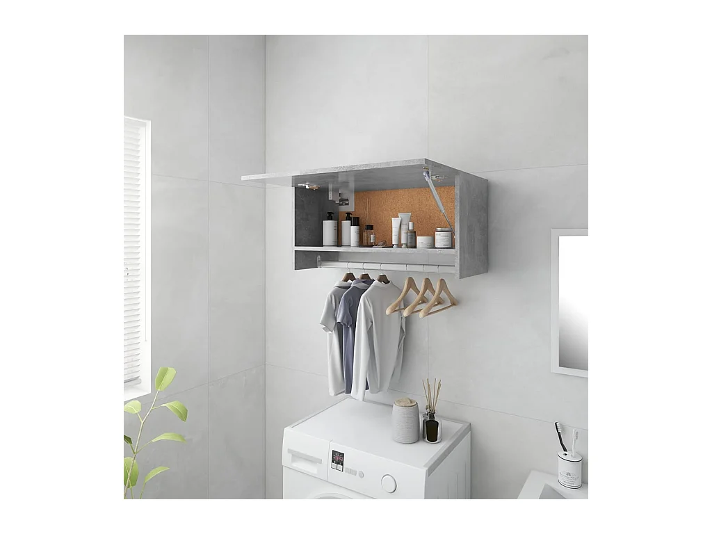 Betongrauer Kleiderschrank 70x32,5x35 cm Holzwerkstoff