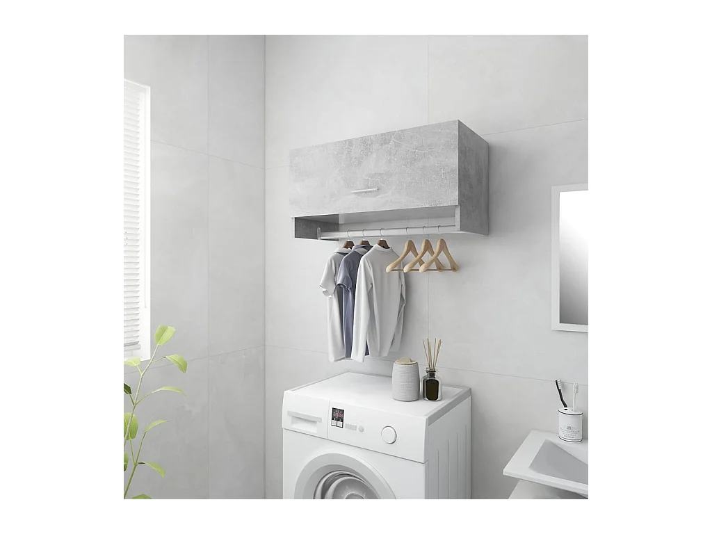 Betongrauer Kleiderschrank 70x32,5x35 cm Holzwerkstoff