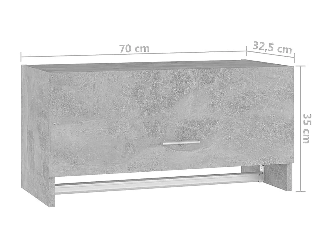 Armario gris hormigón 70x32,5x35 cm madera de ingeniería