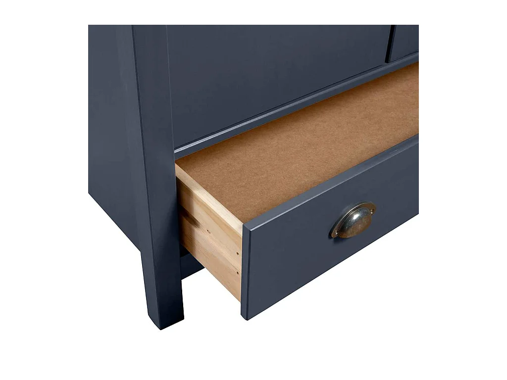 Armadio Hill a 2 ante grigio 89x50x170cm in legno massello di pino