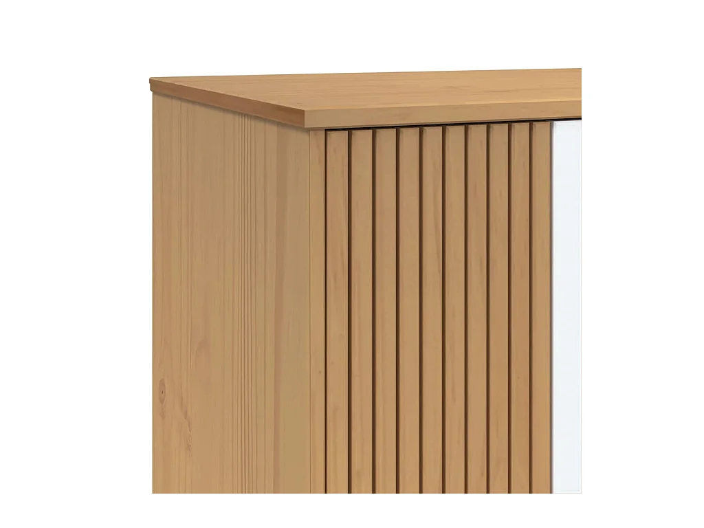 Armario OLDEN blanco y marrón 76,5x53x172 cm madera maciza de pino