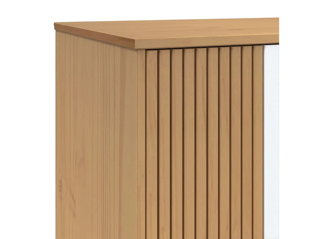 Armario OLDEN blanco y marrón 76,5x53x172 cm madera maciza de pino