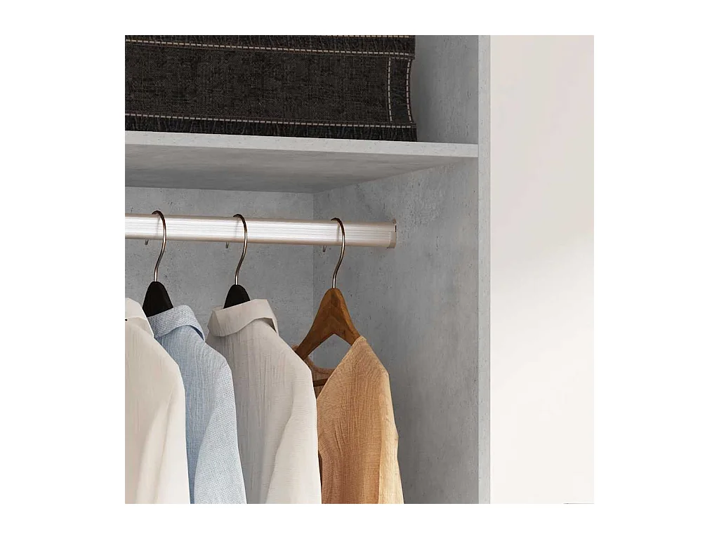 Armadio grigio cemento 50x50x200 cm in legno ingegnerizzato