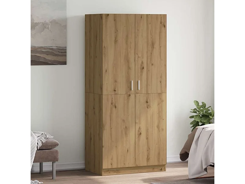 Armoire en chêne artisanal 90 x 52 x 200 cm bois d'ingénierie