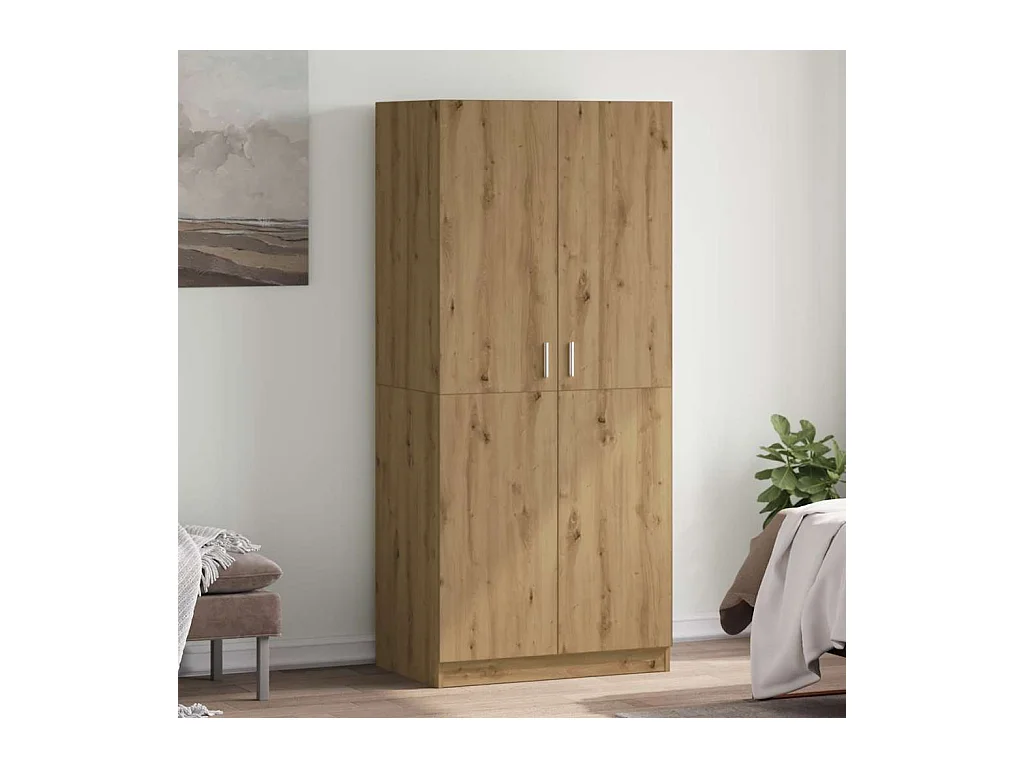 Armoire en chêne artisanal 90 x 52 x 200 cm bois d'ingénierie