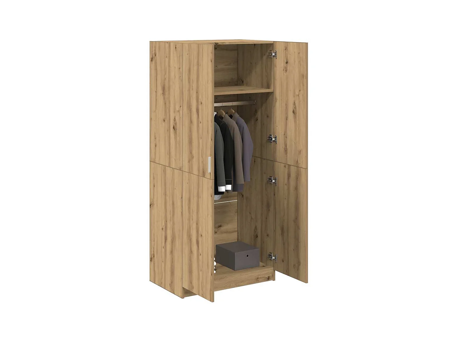 Armoire en chêne artisanal 90 x 52 x 200 cm bois d'ingénierie