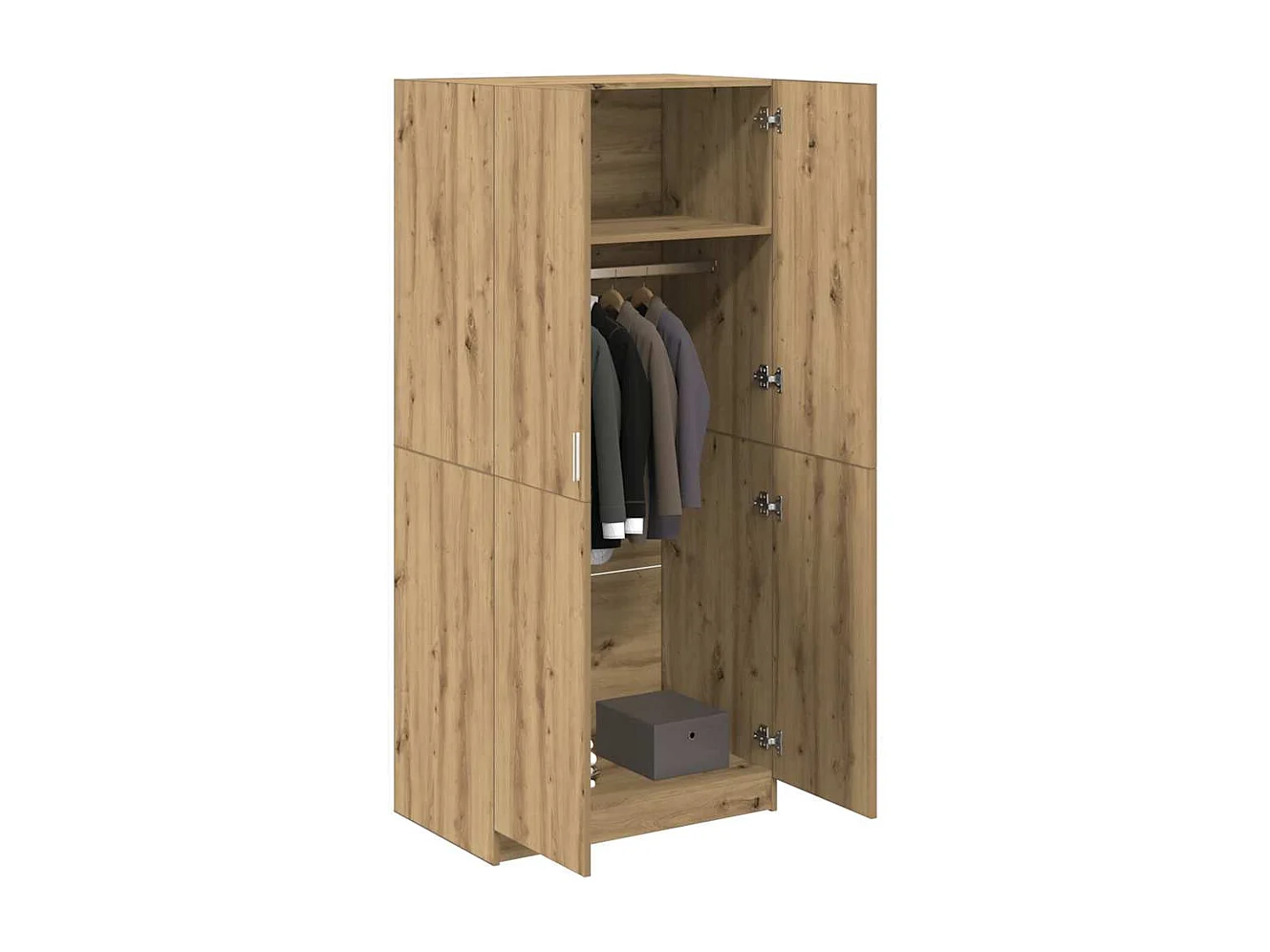 Armoire en chêne artisanal 90 x 52 x 200 cm bois d'ingénierie