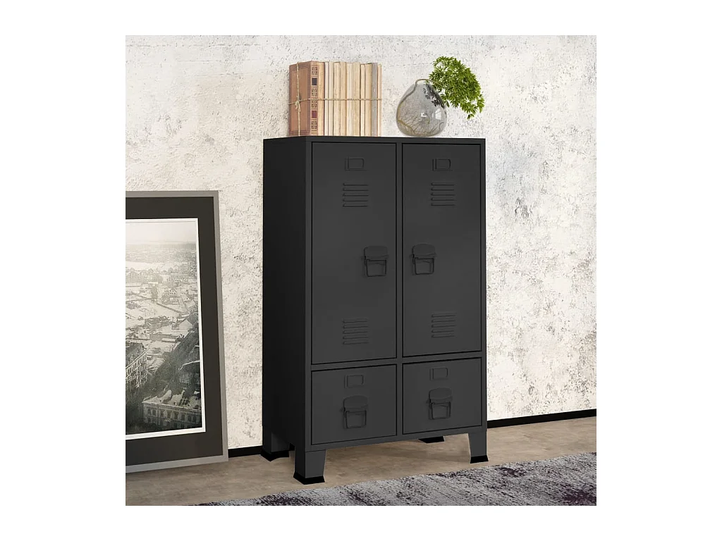 Industrieller Kleiderschrank Anthrazit 67x35x107 cm Stahl