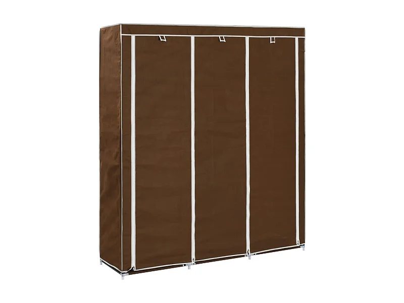 Kledingkast met vakken en stangen Bruin 150x45x175 cm Stof