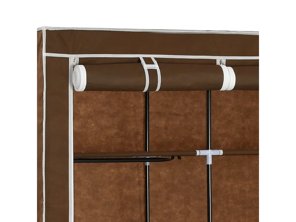 Armadio con scomparti e barre Marrone 150x45x175 cm Tessuto