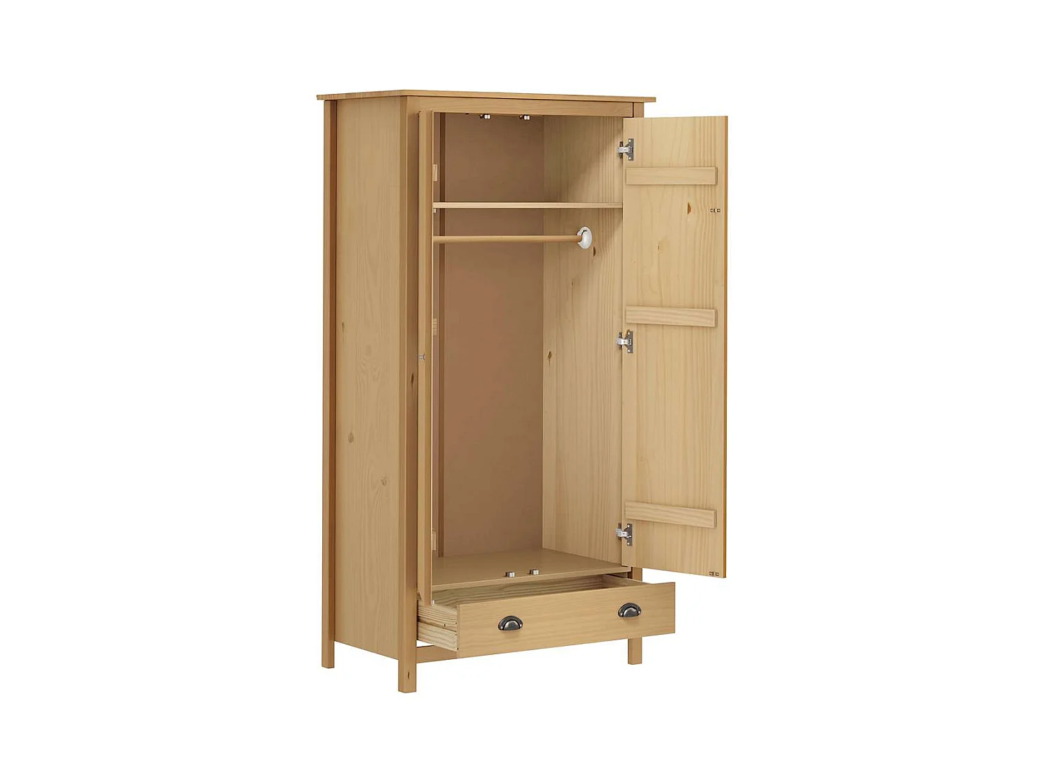 Hill 2-deurs kledingkast 89x50x170 cm Massief grenenhout