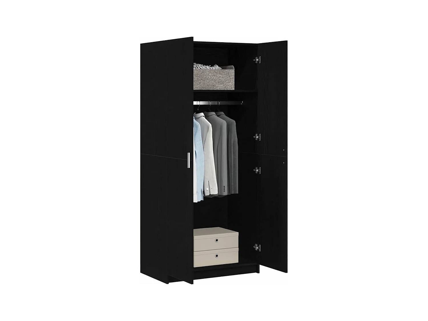 Armoire avec stockage Noir 80 x 51 x 180 cm Bois d'ingénierie