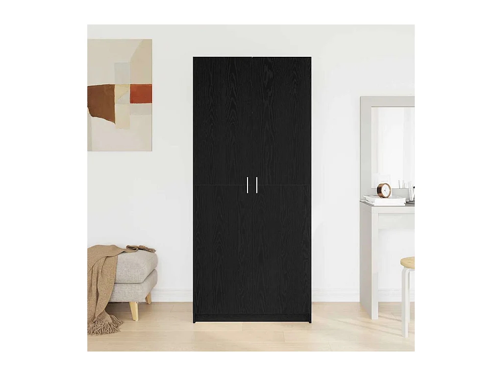 Armoire avec stockage Noir 80 x 51 x 180 cm Bois d'ingénierie