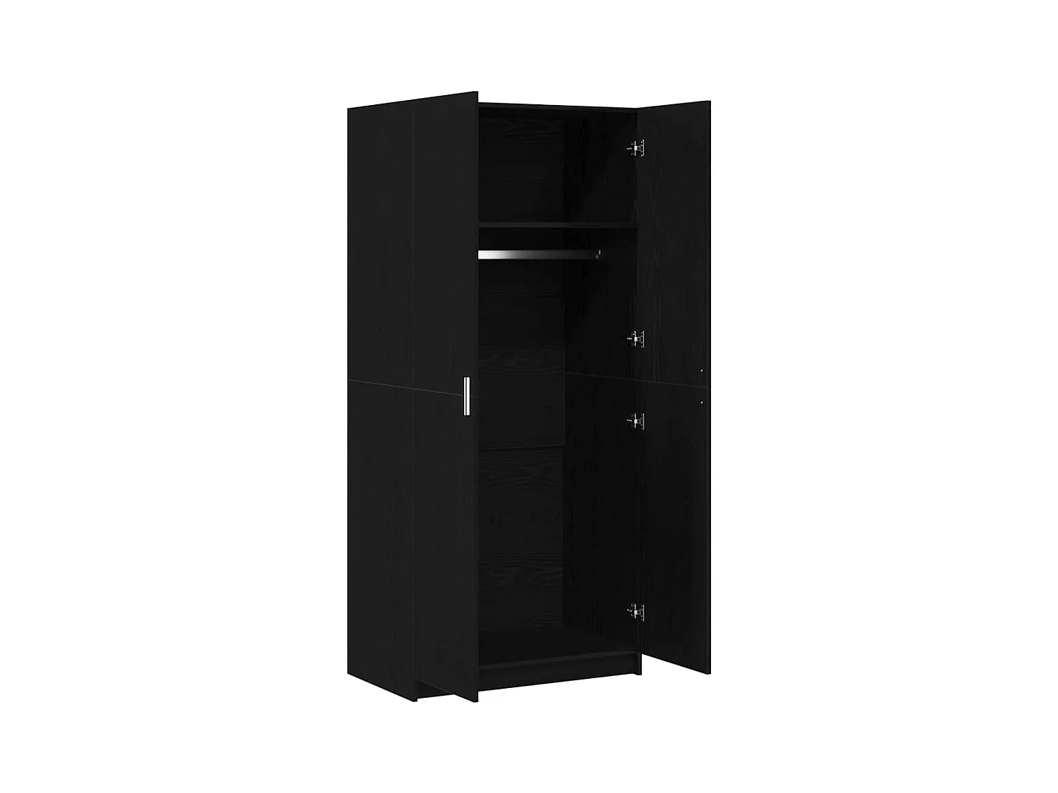Armoire avec stockage Noir 80 x 51 x 180 cm Bois d'ingénierie