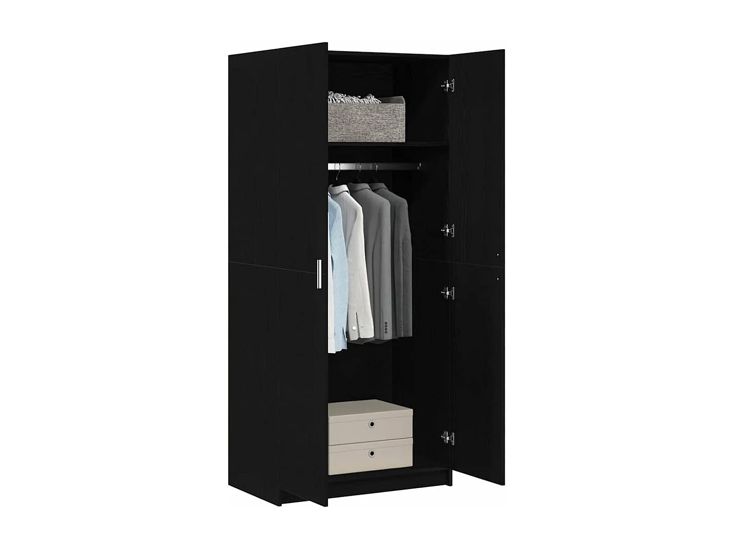 Armoire avec stockage Noir 80 x 51 x 180 cm Bois d'ingénierie