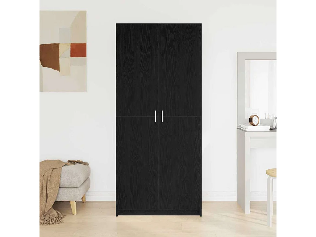 Armoire avec stockage Noir 80 x 51 x 180 cm Bois d'ingénierie