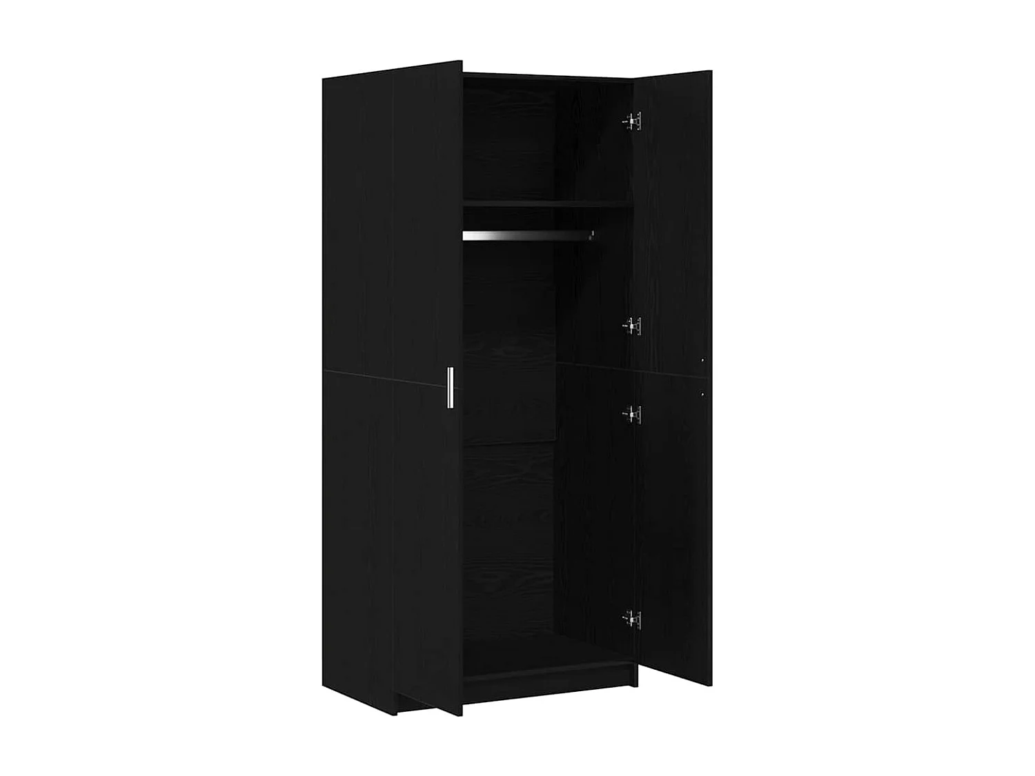 Armoire avec stockage Noir 80 x 51 x 180 cm Bois d'ingénierie