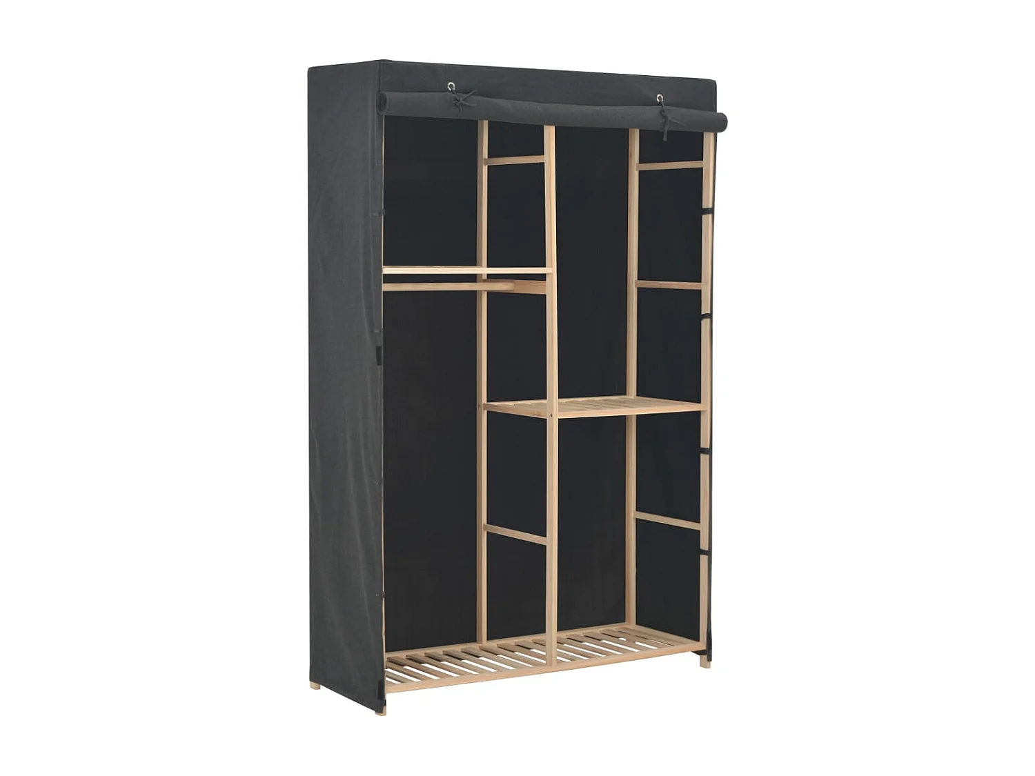 Armario de 3 niveles Gris 110 x 40 x 170 cm Tela