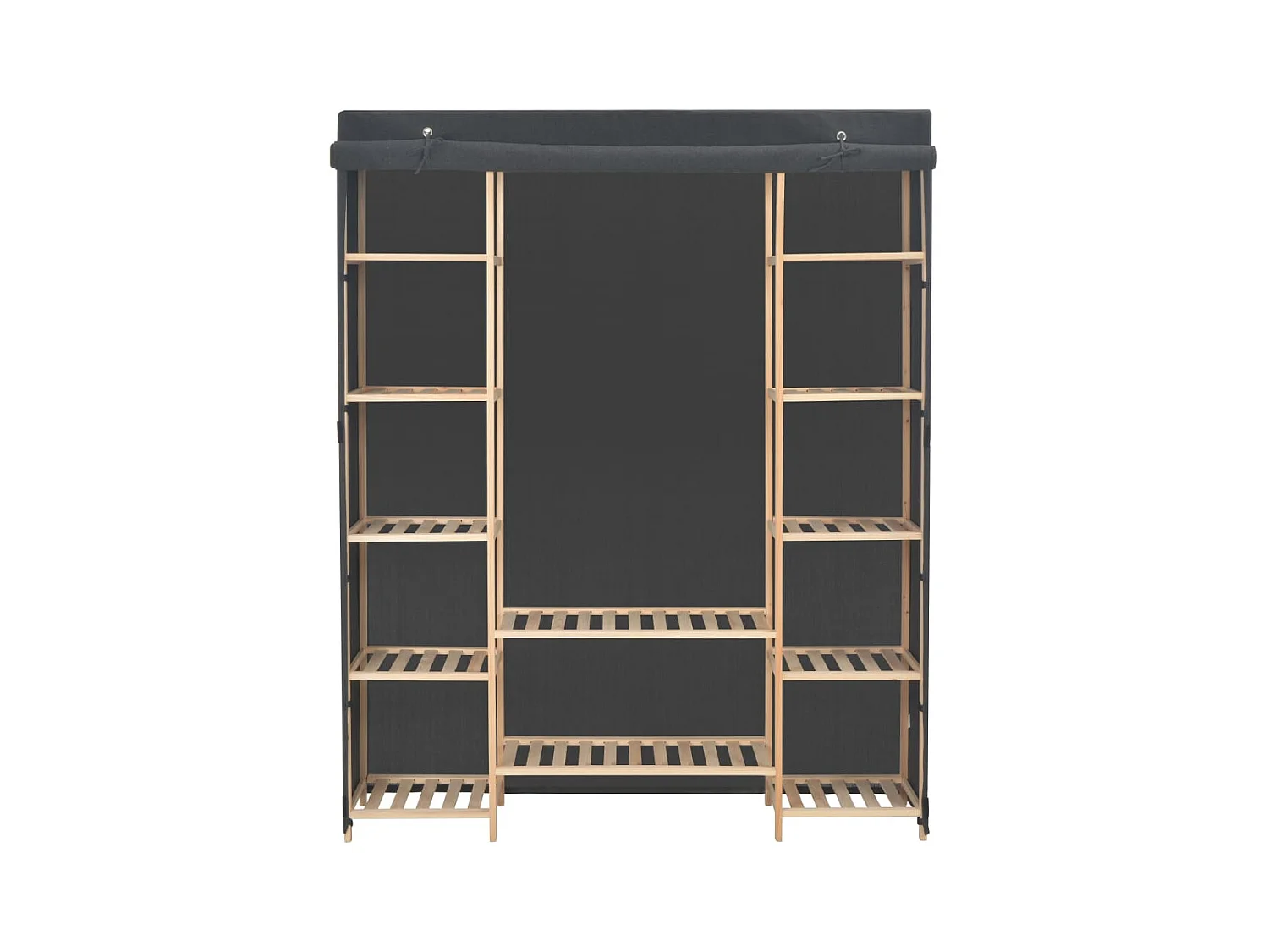 Grauer Kleiderschrank 135 x 40 x 170 cm Stoff