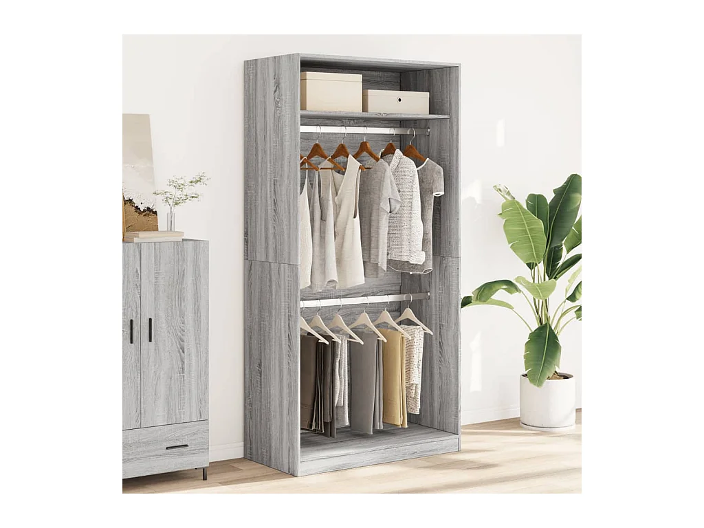 Armadio grigio Sonoma 100x50x200 cm in legno ingegnerizzato