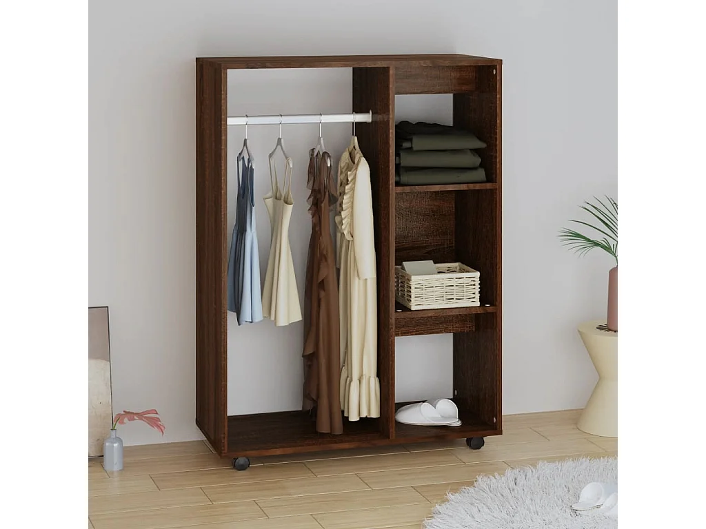 Kledingkast Bruin Eiken 80x40x110 cm Bewerkt hout