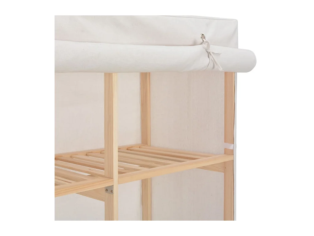 Witte kledingkast 200 x 40 x 170 cm Stof