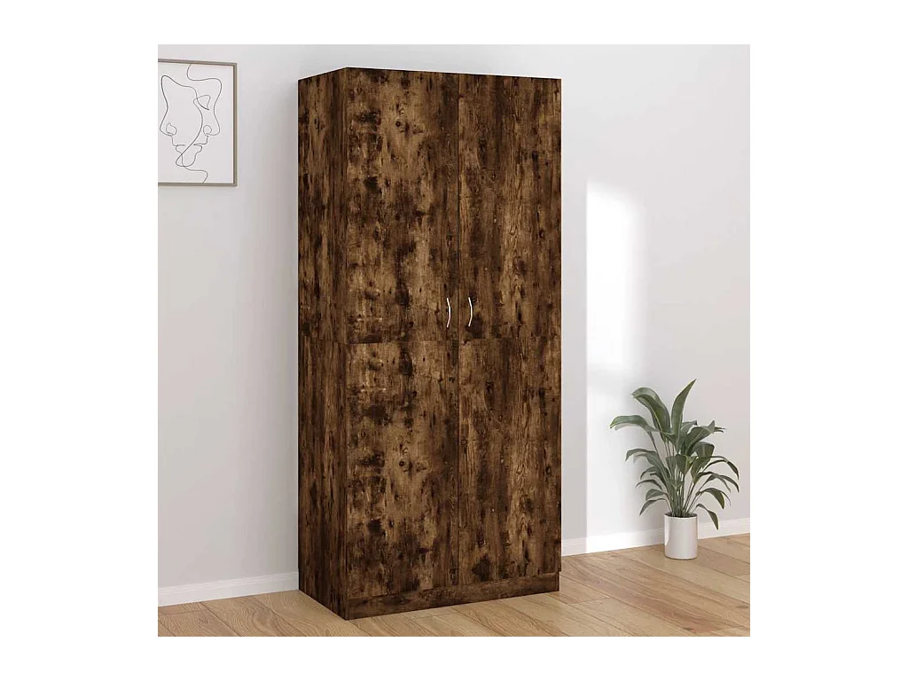 Garde-robe Chêne fumé 90x52x200 cm Bois d'ingénierie