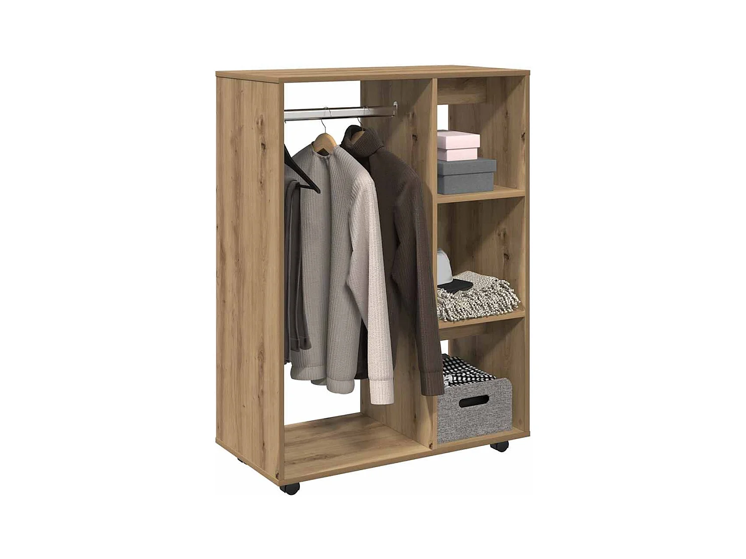 Garde-robe chêne artisanal 80x40x110 cm bois d'ingénierie