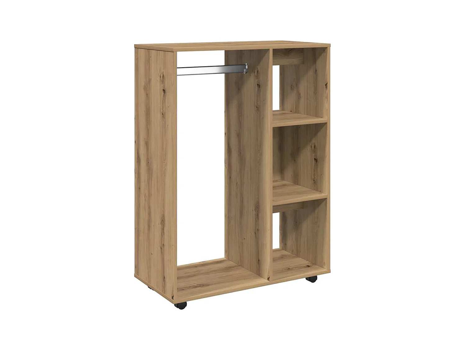 Handgemaakte eikenhouten kledingkast 80x40x110 cm van bewerkt hout