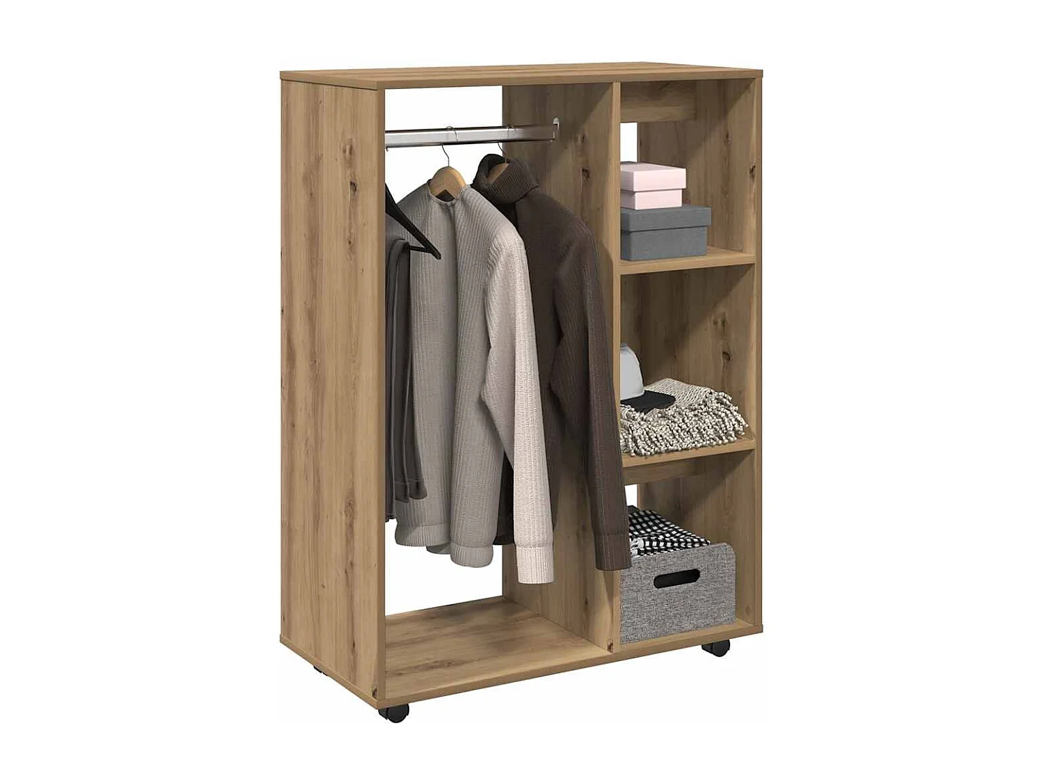 Garde-robe chêne artisanal 80x40x110 cm bois d'ingénierie
