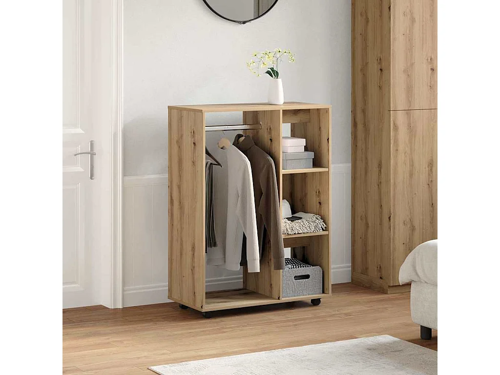 Garde-robe chêne artisanal 80x40x110 cm bois d'ingénierie