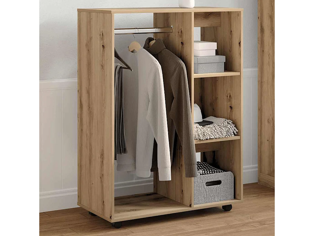 Garde-robe chêne artisanal 80x40x110 cm bois d'ingénierie