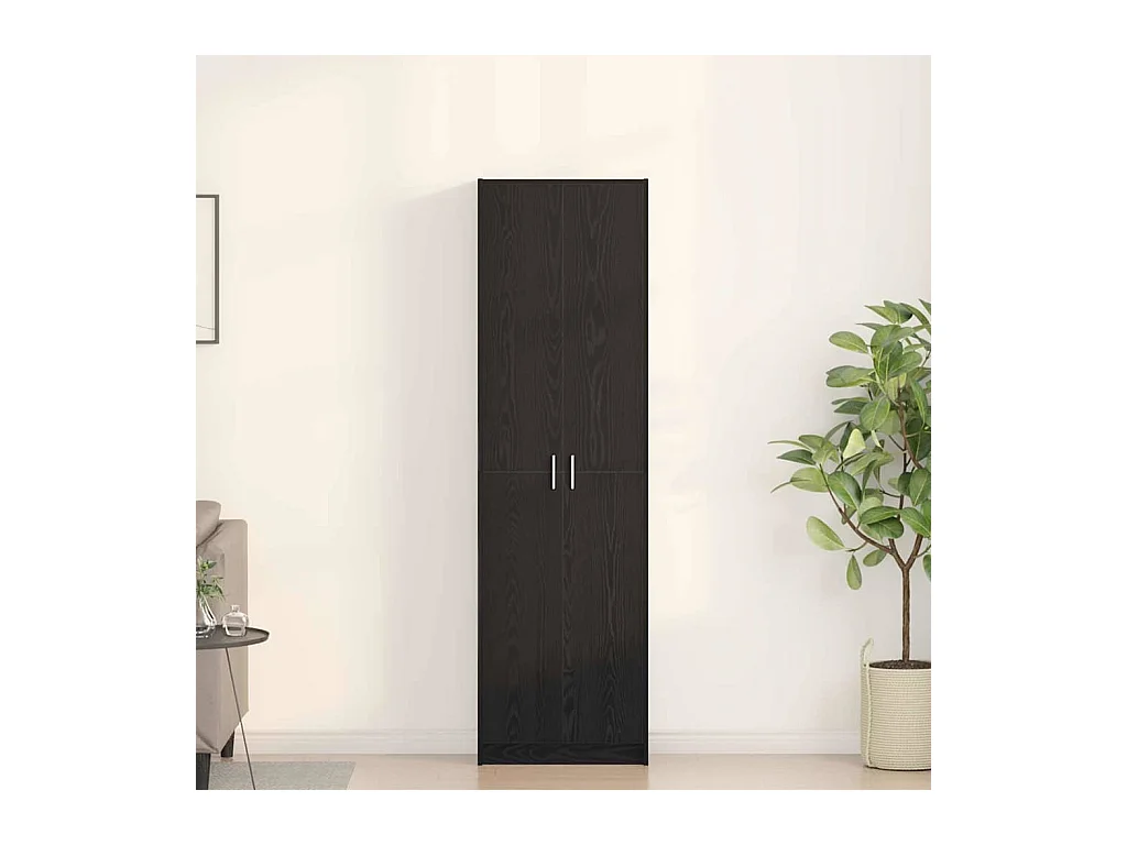 Kleiderschrank aus schwarzer Eiche, 55 x 25 x 189 cm, Holzwerkstoff