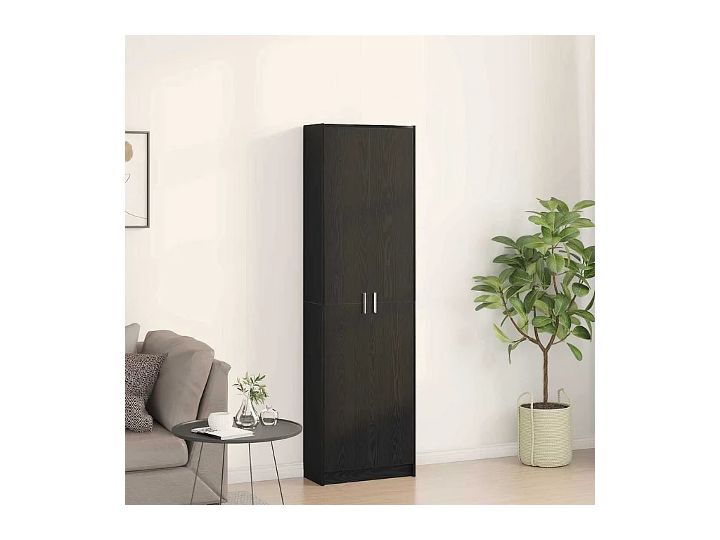 Kleiderschrank aus schwarzer Eiche, 55 x 25 x 189 cm, Holzwerkstoff