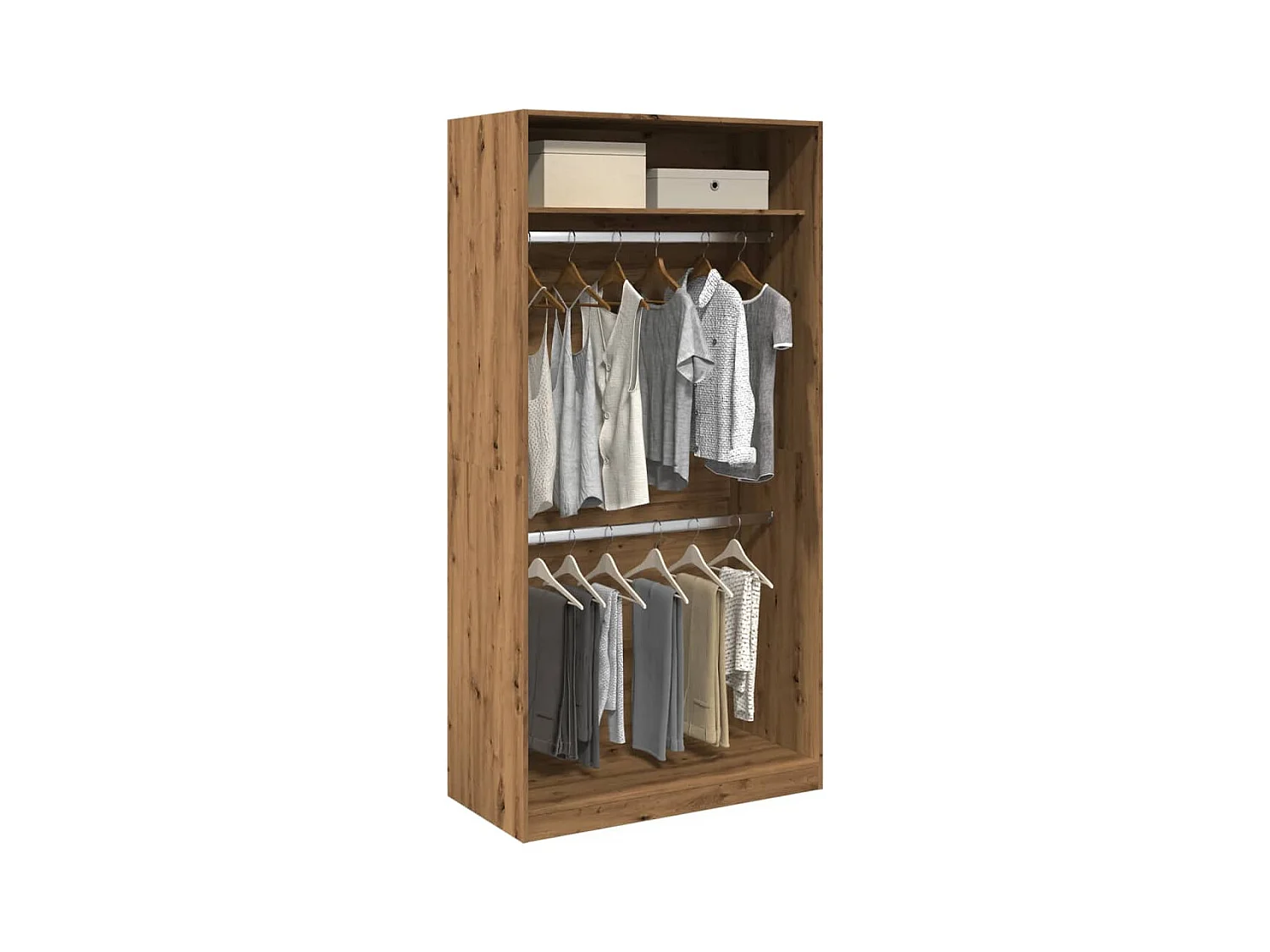 Handgemaakte eikenhouten kledingkast 100x50x200 cm van bewerkt hout