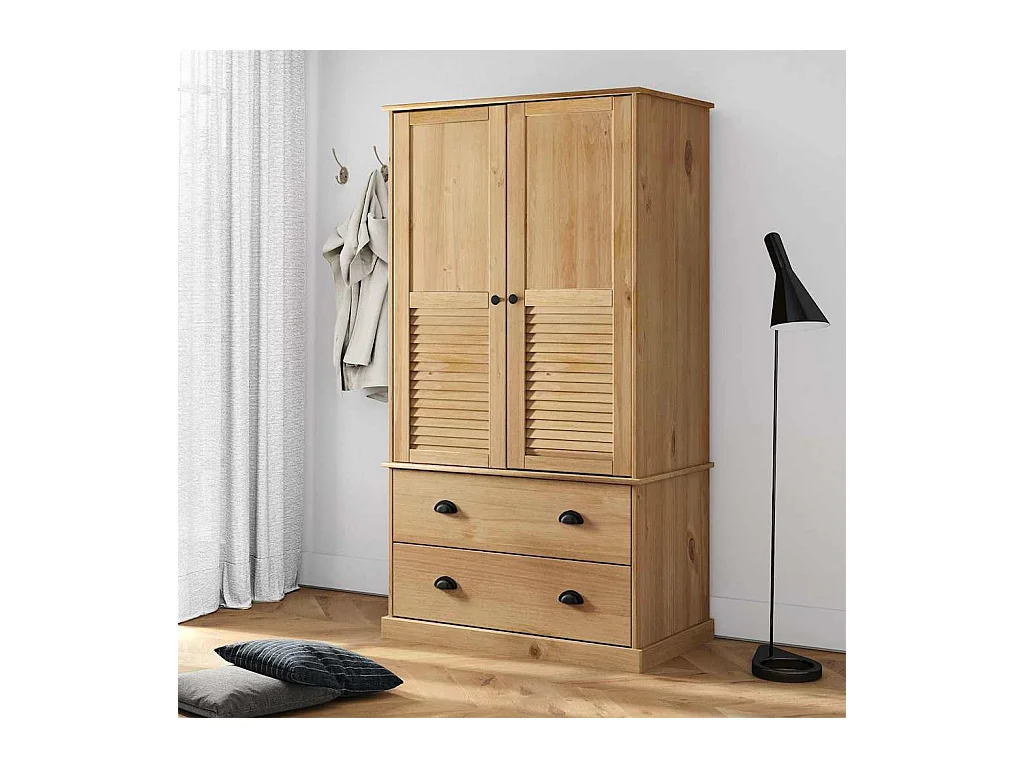 VIGO kledingkast 90x55x170 cm massief grenenhout