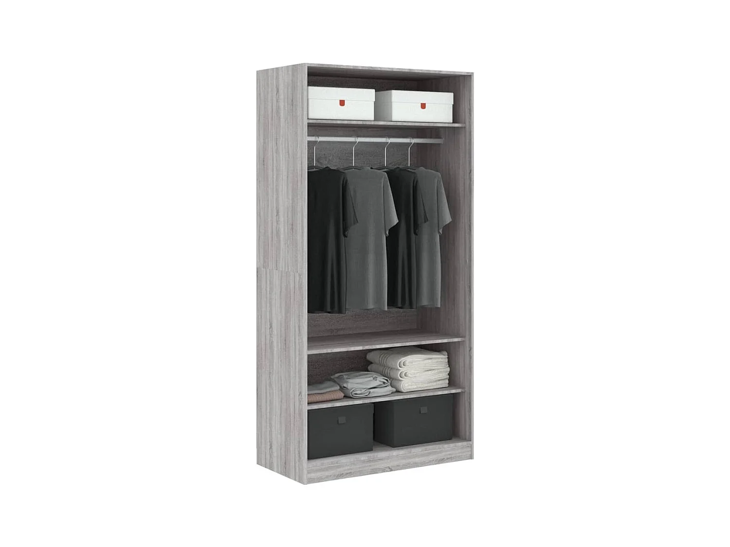 Armadio grigio Sonoma 100x50x200 cm in legno ingegnerizzato