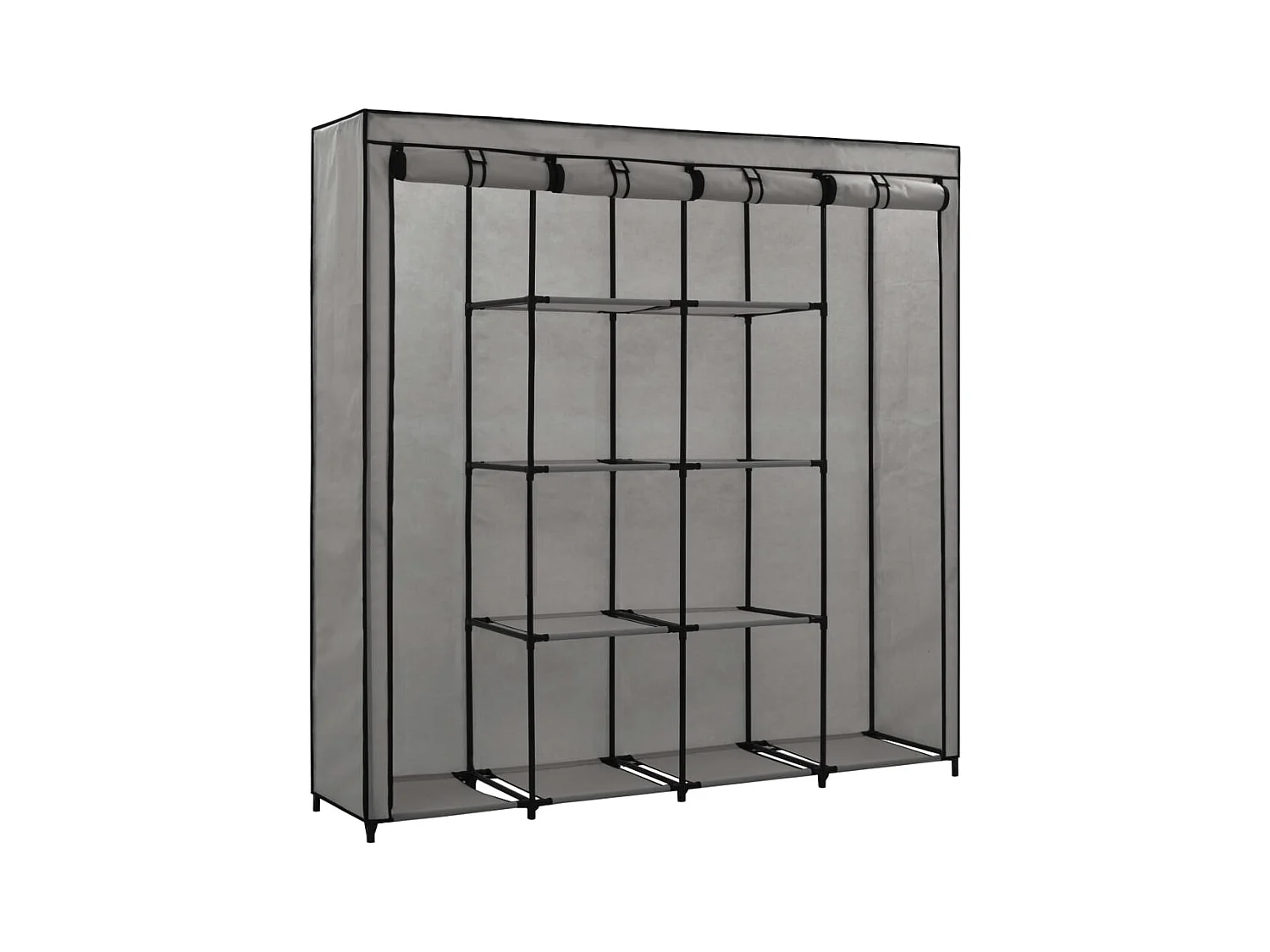 Kledingkast met 4 compartimenten Grijs 175x45x170 cm