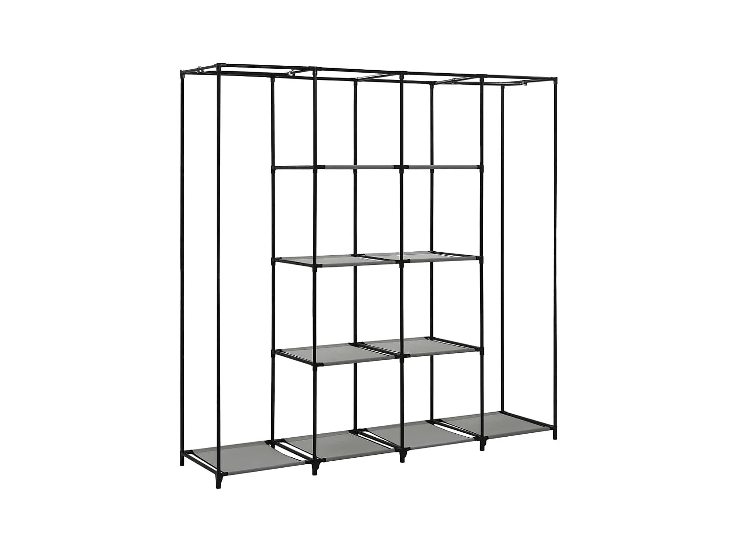 Kledingkast met 4 compartimenten Grijs 175x45x170 cm