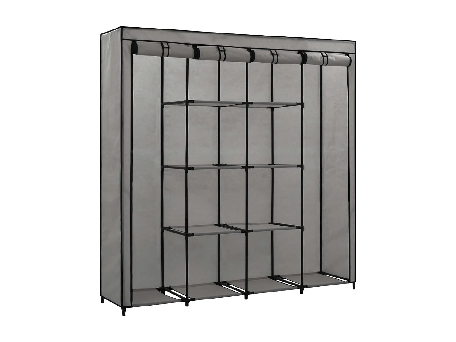 Armario con 4 compartimentos Gris 175x45x170 cm