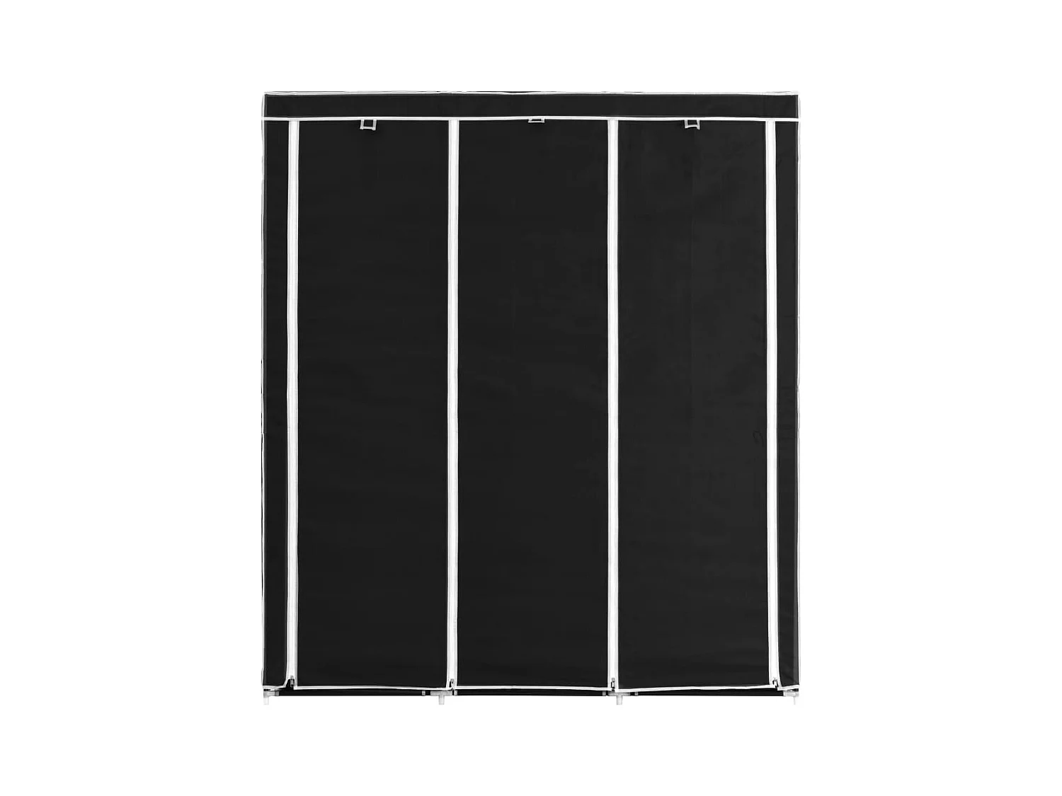 Kledingkast met vakken en stangen Zwart 150x45x175 cm Stof