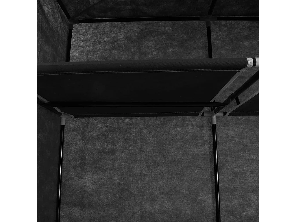 Armadio con scomparti e barre Nero 150x45x175 cm Tessuto