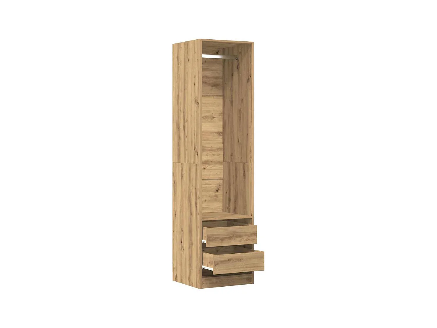 Handgemaakte eikenhouten kledingkast 50x50x200 cm van bewerkt hout