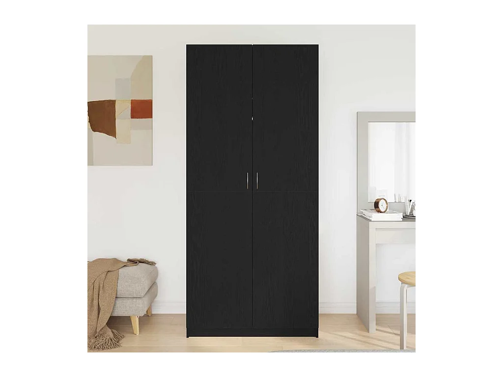 Kleiderschrank mit Stauraum Schwarz 90 x 52 x 200 cm Holzwerkstoff